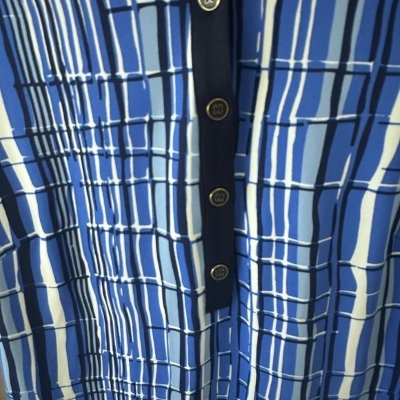 J. McLaughlin Biscayne Dress Catalina Cloth Blue Navy Crackle Size Small - Picture 4 of 6